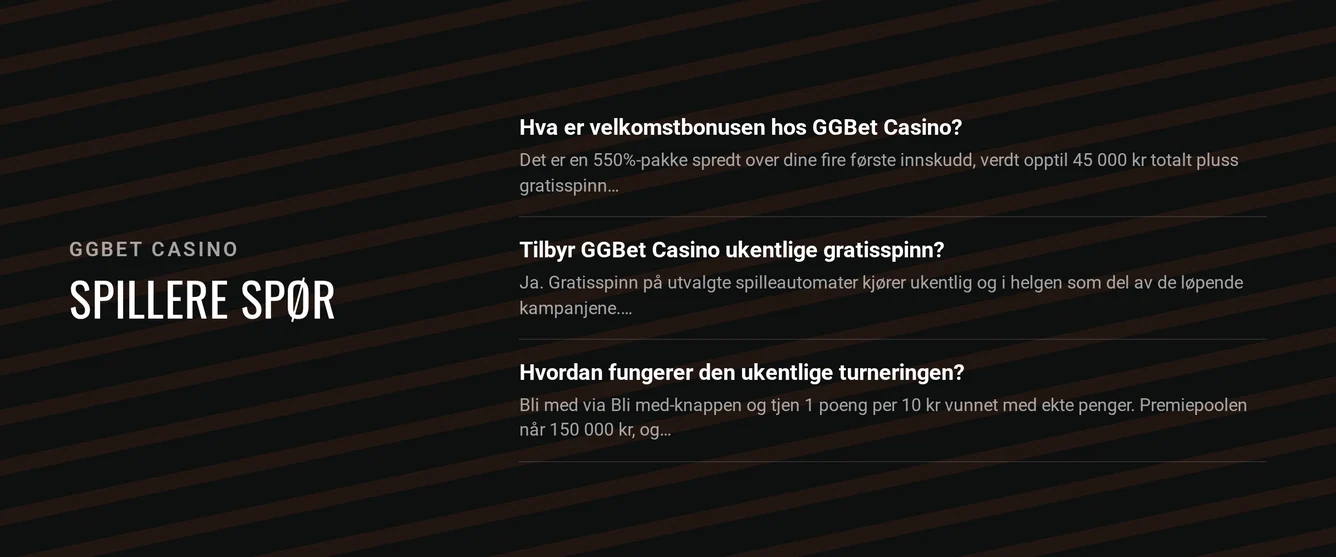 Les spillerspørsmål besvart